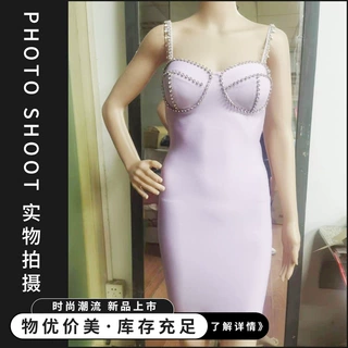 高级感小礼服无袖设计高腰短裙小众风格 迷你包臀绷带裙晚礼服