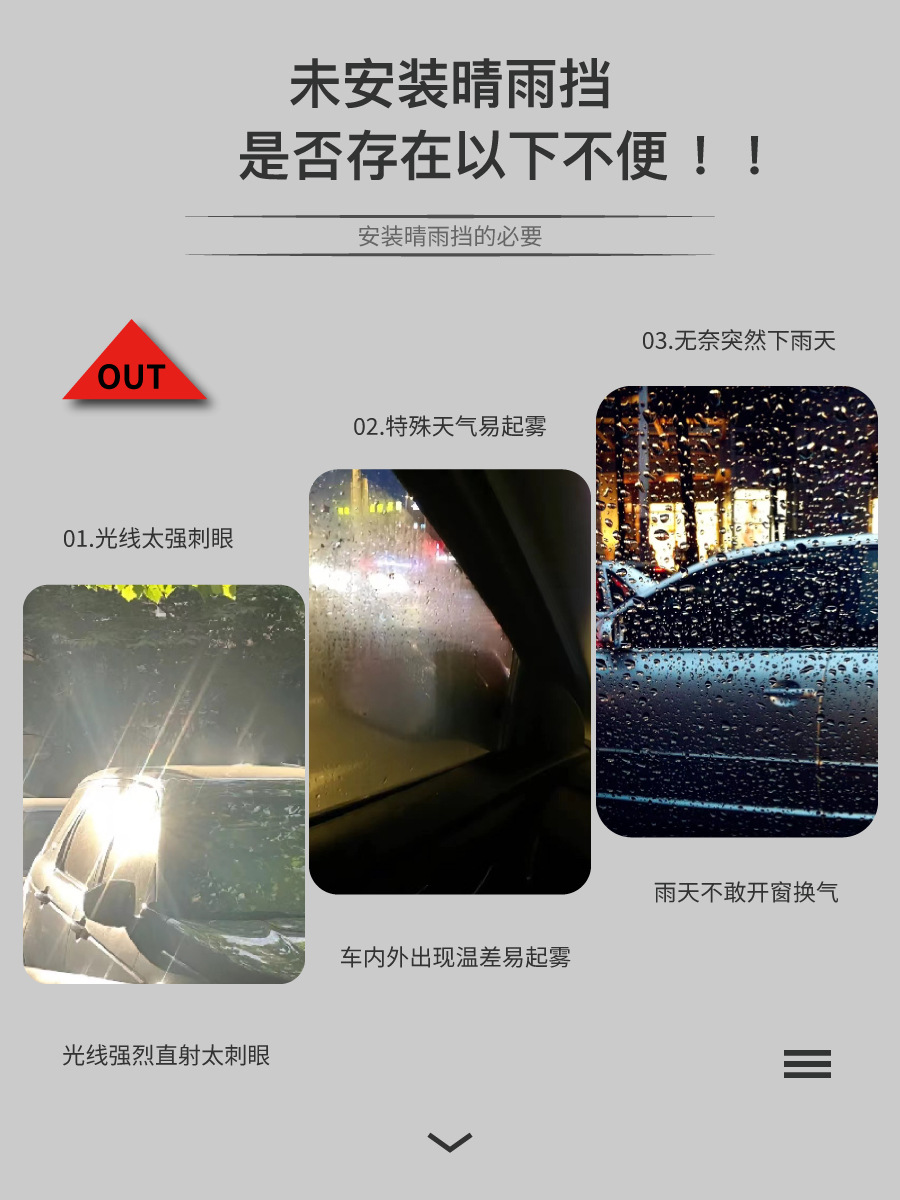 Suitable for Tesla Modely Rain Eyebrow Rain Shield Tesla Car Window Rain Shield Rain Shield New Version 3 Modification Accessories