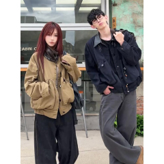 其色美式复古巴恩风装外套男女秋季感水洗短情侣夹克