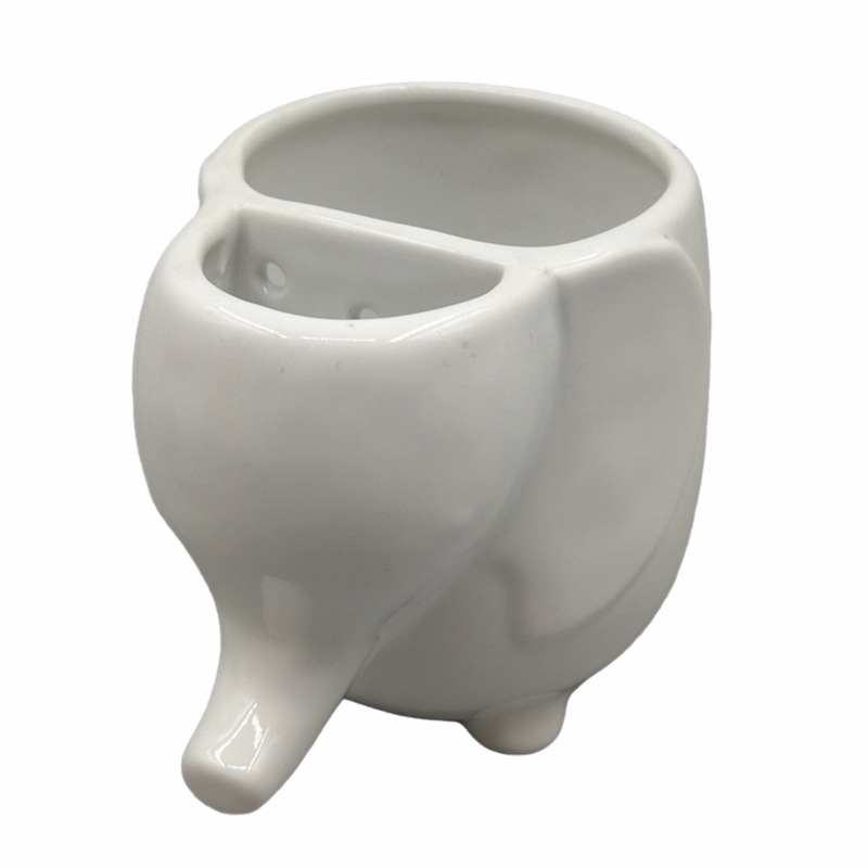 Taza de bolsa de té de cerámica de elefante blanco Taza de té de elefante de comercio exterior transfronterizo Taza de té de animales de venta caliente de Amazon personalizada