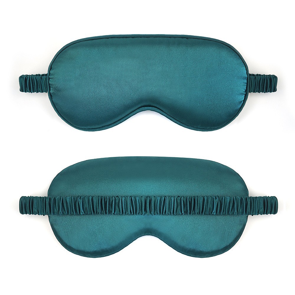 Simulated Silk Sleep Eye Mask, Light-Blocking, Adjustable, Double-Sided, Wine Red — detail image 9