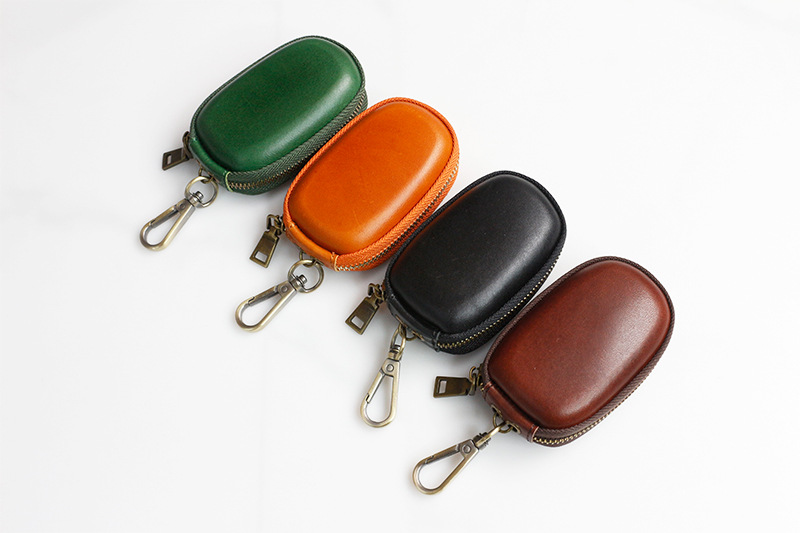 Unisex Solid Color Leather Zipper Card Holders display picture 1