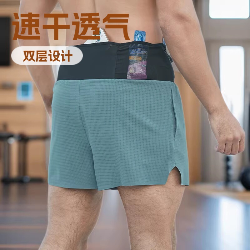 Cross-Border Sports Shorts Men's Fitness Shorts Marathon Cross-Country Running Training Pants Quick-Drying Three-Quarter Pants