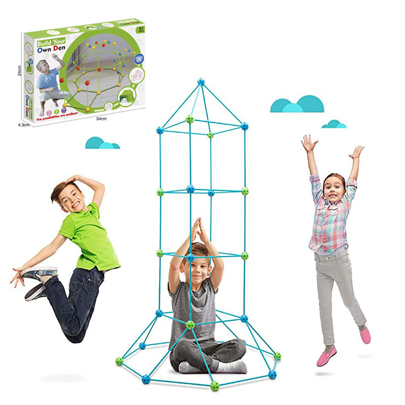 Los niños de DIY cambiables granos bloques de construcción de juguete construir su propio den 87PC Castillo montaje de construcción