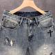 Heavy Embroidered Denim Shorts for Men, Thin Five-Point Shorts, 2025 Summer New High-End Loose Mid-Length Pants for Men