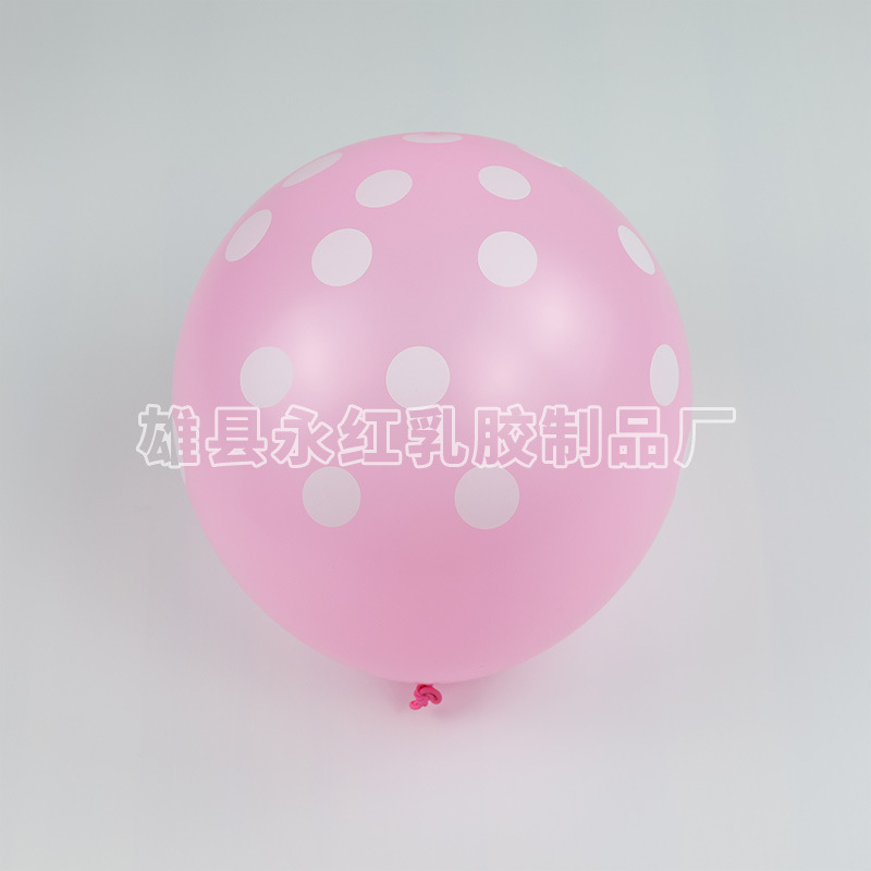 12 pulgadas ondulado punto de globo espeso punto de color globo impreso globo de látex redondo