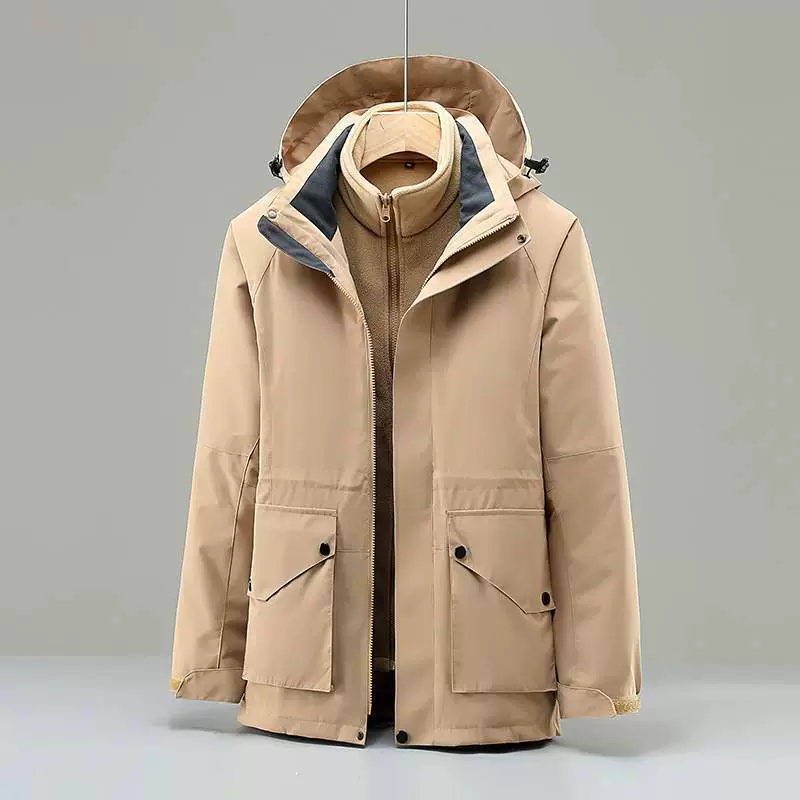 Travel jacket, removable warm set for work, three-in-one, workwear