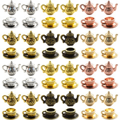 Diyレトロ合金アクセサリー水筒コーヒーカップストラップペンダントアマゾン人気