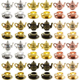 DIY复古合金饰品配件水壶咖啡杯子挂件项链钥匙扣吊坠亚马逊热销