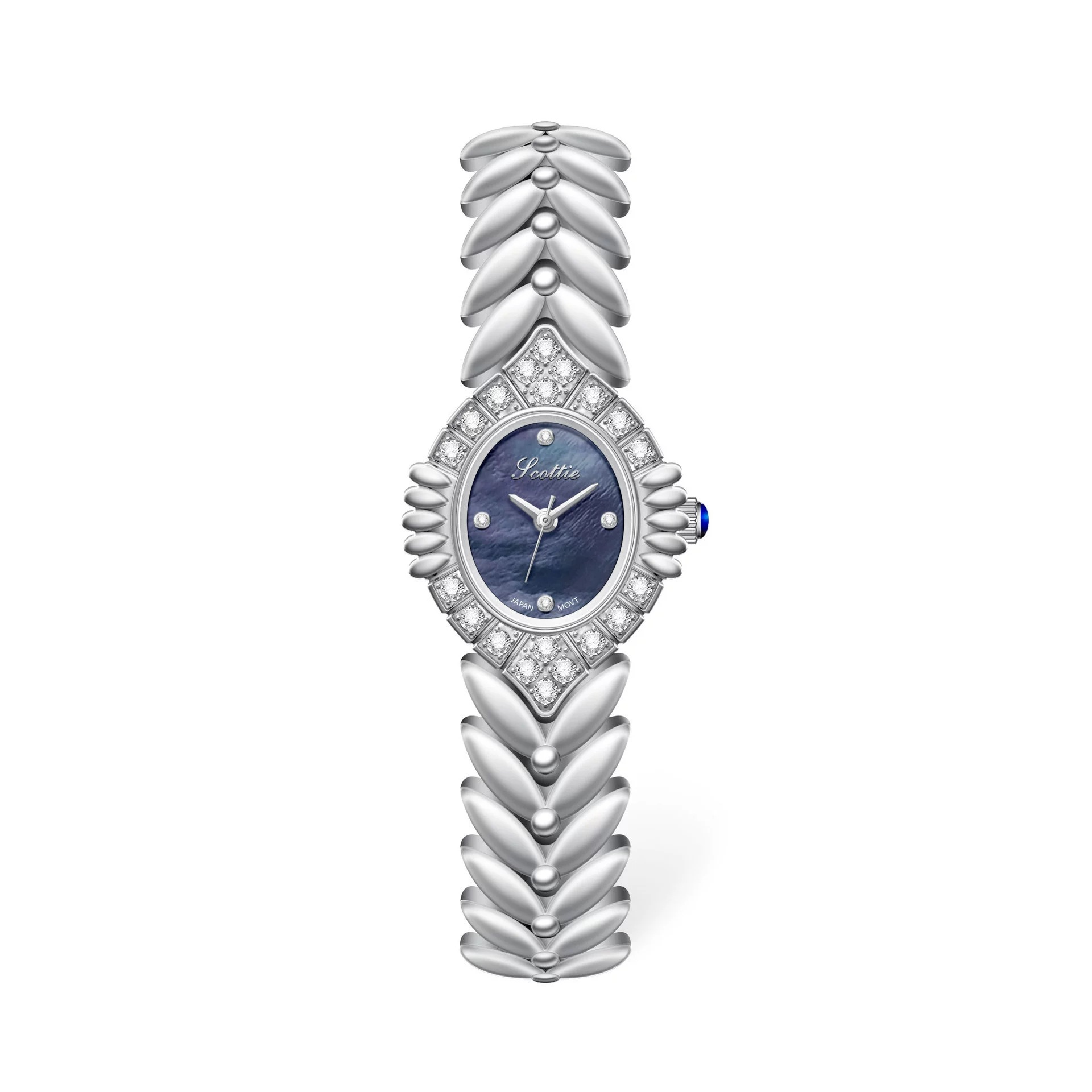 Scottie9773 Shi Gaodi Nuovo orologio da donna ovale in oro con cinturino a coda di pesce_voghion.com