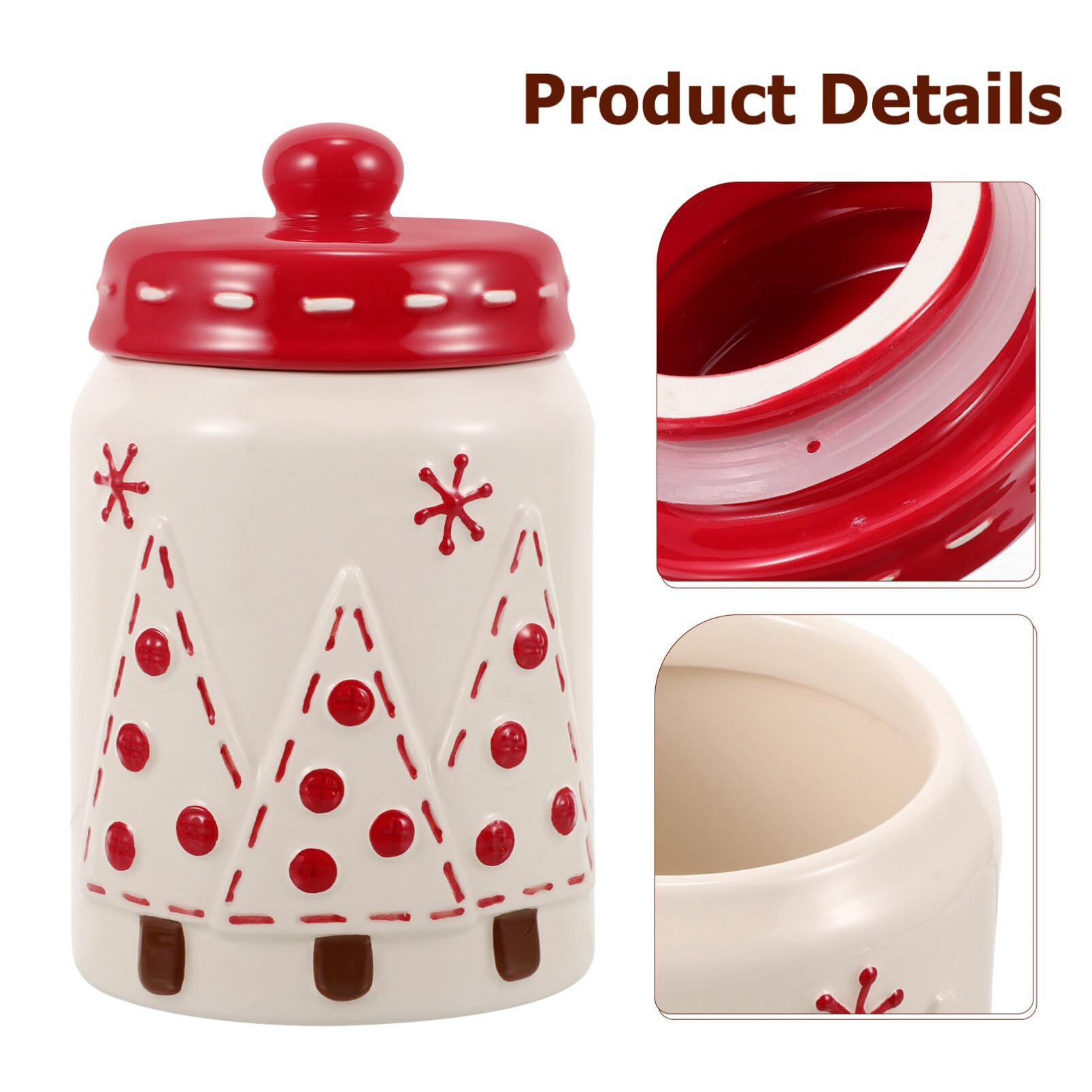 Cute viento de Navidad cerámico sellado de cerámica frasco con sabor de cerámica taza de Navidad con cubierta de almacenamiento ornamentos regalos