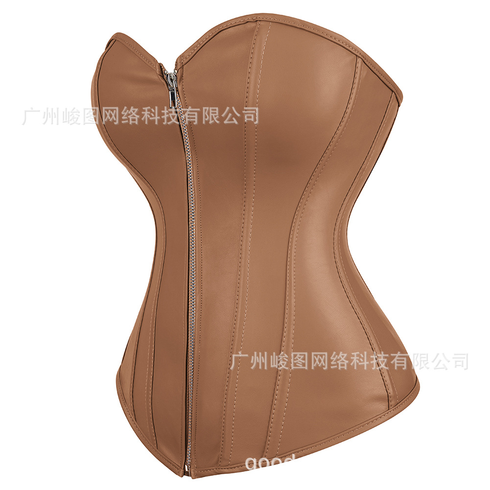 宮廷のパンクpuのファスナーのセクシーな腹を収めて簡単に身を束ねます。