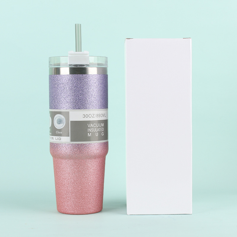 Pintura de diamante 20oz30oz taza de helado de doble capa taza de acero inoxidable aislamiento de viaje en coche taza de café de mantenimiento de frío taza de coche