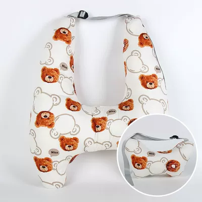 strain, cute cartoon car headrest, neck: Headrest - white-bear-neck-pillow-set-upgraded-to-2nd-generationu-shaped-support-independent-inner-liner