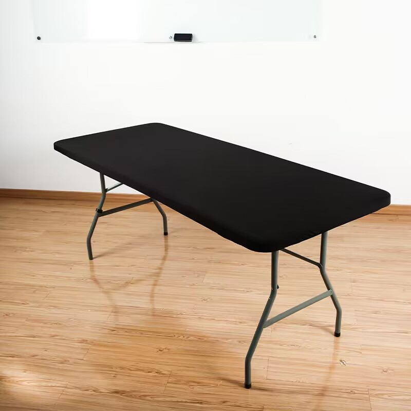 Black polyester table cover