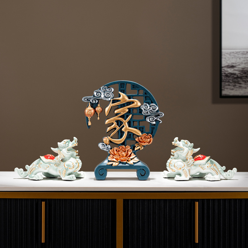 2025年新作貔貅装飾品、高級住宅、リビングルーム、オフィスデスク、古物棚工芸品のペア|undefined