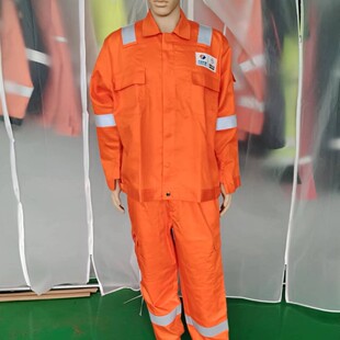 Cotton Flame Retardant Anti-static Long-sleeved Work Clothes Cotton Material Conjoined Labor Protection Clothing Foreign Trade Order