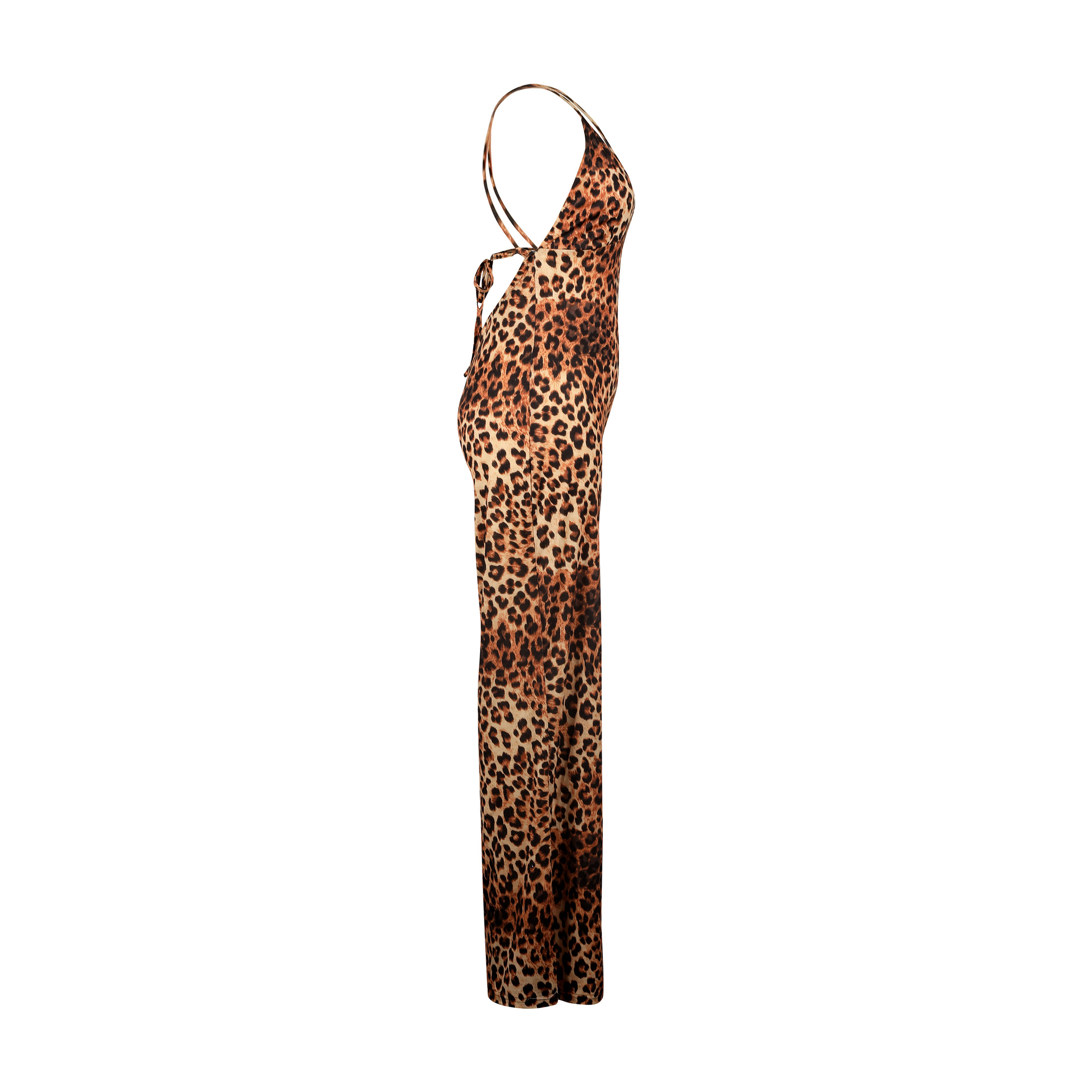 Women Clothing Leopard Print Jumpsuit Sling Micro Pull Sleeveless Jumpsuit Summer