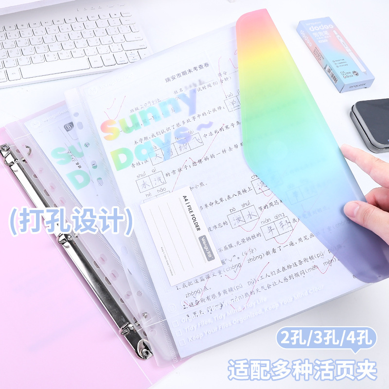 Carpeta de hoja blanda a4 libro de datos bolsas de almacenamiento de documentos de prueba bolsas de material de aprendizaje bolsas de botón bolsas de archivo de hoja blanda bolsas de núcleo