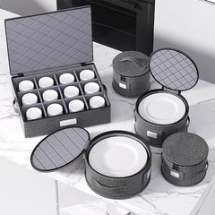 アマゾンクロスボーダー食器収納ケース布芸キッチン食器防塵収納ボックス蓋付き針刺綿