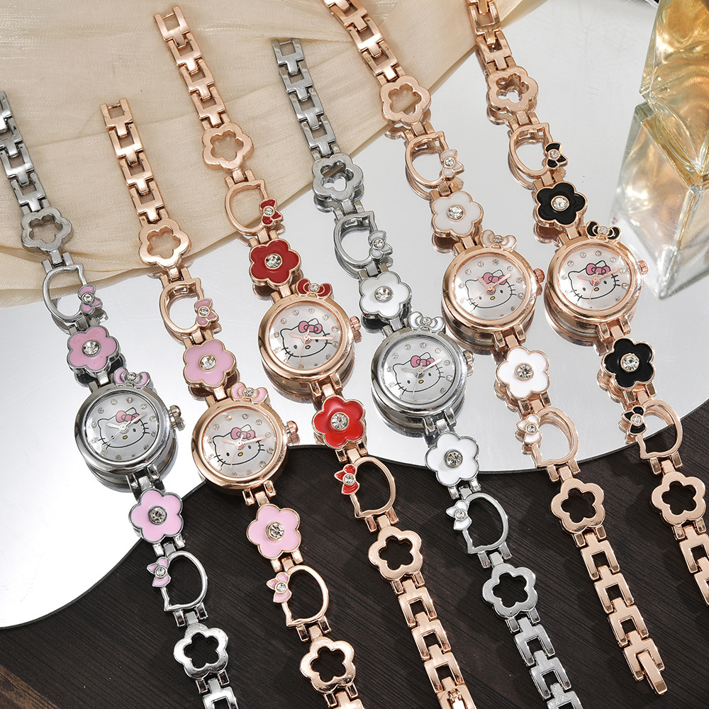 New Fashion Cat Watch Women's Style Cute Children's Bracelet Steel Band Watch Ladies Student Electronic Quartz Watch