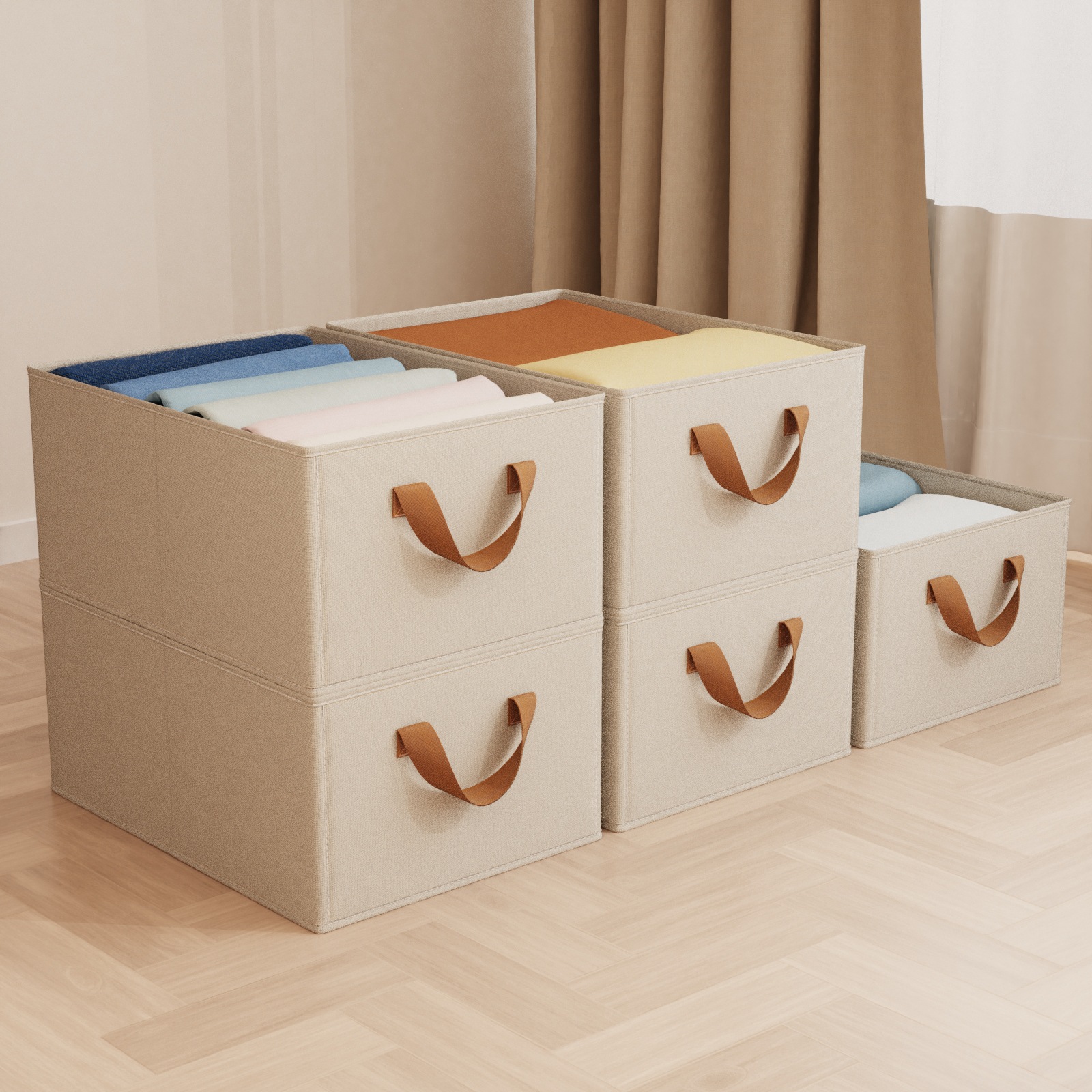 Thick large cotton and linen storage box [comes with dehumidification bag]