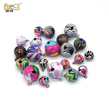 跨境热销东莞厂家直销DIY五金饰品配件工艺品彩色印花一字铜铃铛