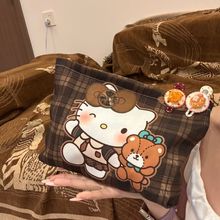 新款可爱美拉德复古格爆款Kitty凯蒂大容量便携外出收纳包化妆包