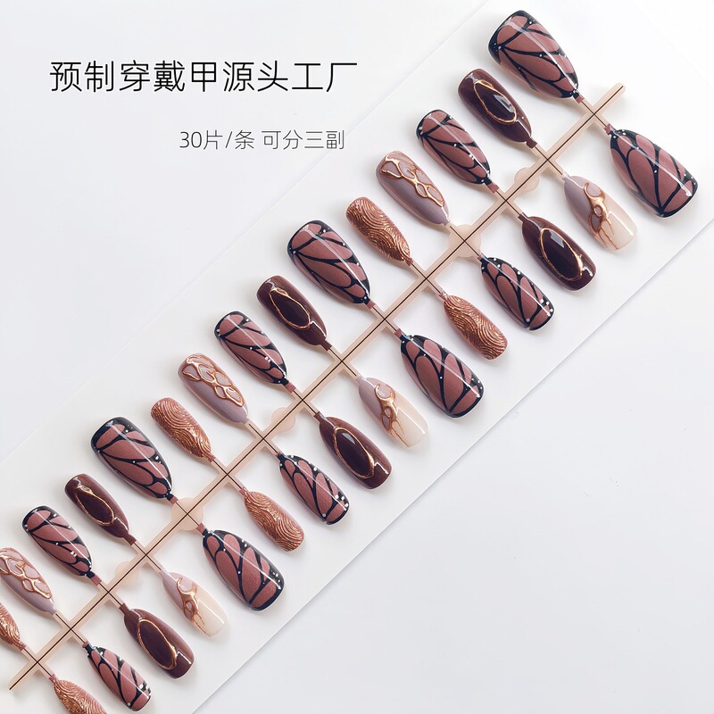 High-End Retro Metal Style Wearable Nail Art with Butterfly Pattern, Detachable Nail Pieces, Factory Direct Sales and Wholesale High-End Retro Metal Style Wearable Nail Art with Butterfly Pattern, Detachable Nail Pieces, Factory Direct Sales and Wholesale