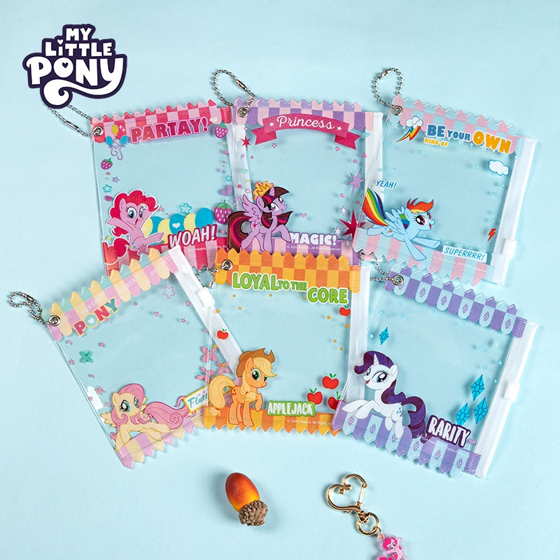 Держатель значка My Little Pony, шелковисто-прозрачный защитный чехол с цепочкой, 6 дизайнов