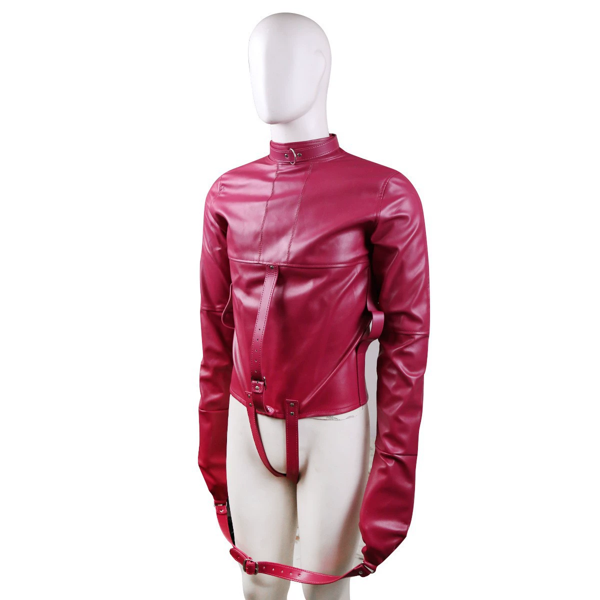 Черная кожаная одежда для принудительного бондажа для взрослых, забавное заключение, бондаж, одежда для удержания, фабрика дропшиппинга игровых принадлежностей