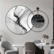 抽象艺术餐厅油画装饰画现代简约餐桌墙面挂画时尚客厅时钟壁画