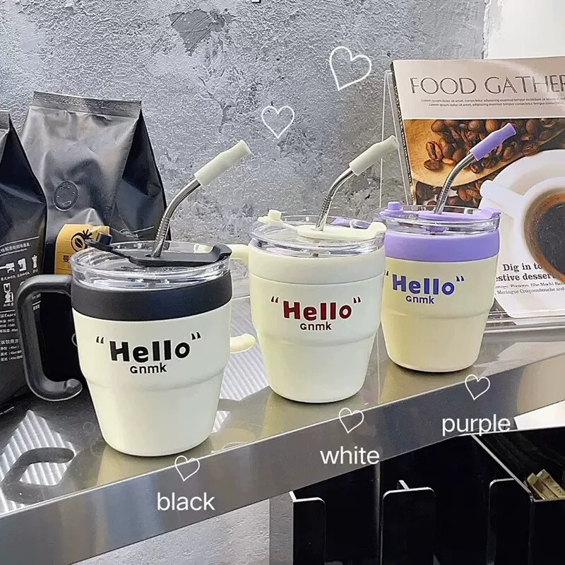 Стеклянная чашка в стиле ins, красивая соломенная стеклянная чашка с ручкой для офиса, бытовая чашка для воды, кофейная чашка