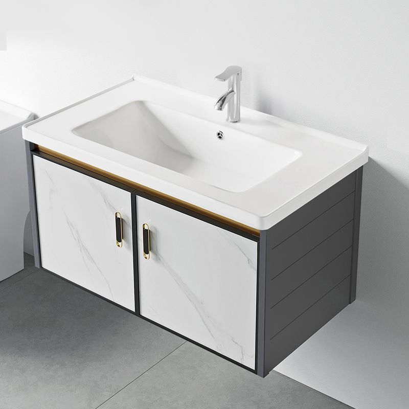 Simple Bathroom Cabinet Combination Bathroom Balcony Space Aluminum Toilet Hand Wash Basin Cabinet Wash Basin Cabinet