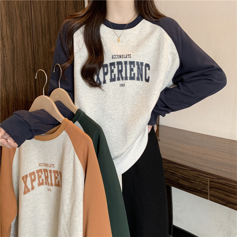 Cross-border color Raglan long-sleeved hoodie women's spring and autumn thin 2022 loose European station student coat generation hair Cross-border color Raglan long-sleeved hoodie women's spring and autumn thin 2022 loose European station student coat generation hair