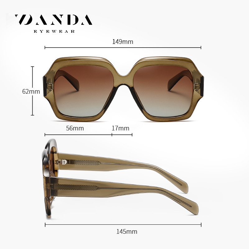 Nuevas gafas de sol polarizadas transfronterizas S26131 Gafas de sol de hoja para mujer de moda salvaje Gafas de sol de montura grande europeas y americanas