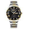 Fashionable quartz watches, steel belt, men's calendar, waterproof swiss watch, fully automatic