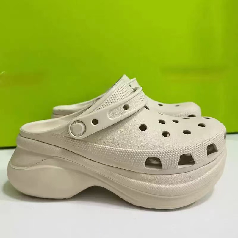 Summer Cro Crocs Whale-Style 7cm Clogs for Women, Thick-Soled Non-Slip Height-Increasing Closed-Toe Beach Sandals