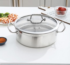 Straight Couple Pot, Thick Stainless Steel Hot Pot, Commercial Electric Stove Hot Pot, Clear Soup Pot Wholesale