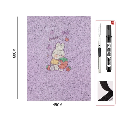 Electric vehicle foot mat | car foot pad pedal universal - self-cut-4560-purple-rabbit-comes-with-knife-pen-and-velcro