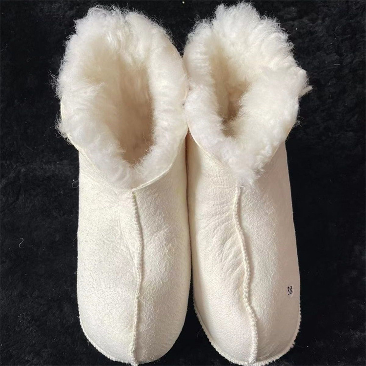 Sheepskin wool integrated warm socks Winter sheepskin wool integrated rain boot warm sheepskin socks