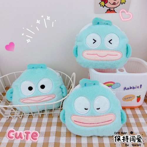 Hanton clown fish coin wallet plush keychain big mouth fish monster pendant coin lipstick headphone storage bag wholesale