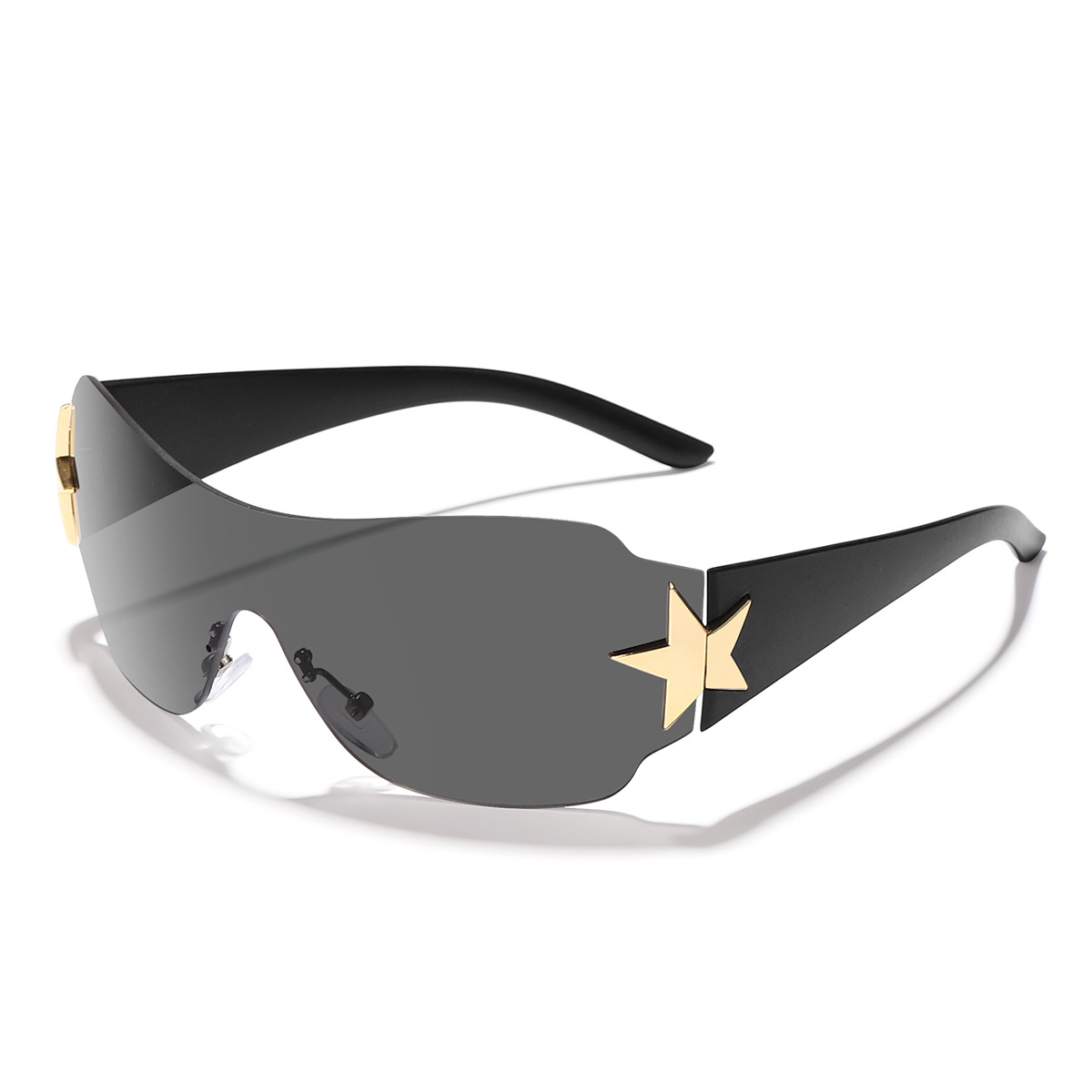 Nuevo frameless de una pieza de cinco puntas estilo piloto estrella estilo y2g estilo moda desgaste gafas de sol esenciales