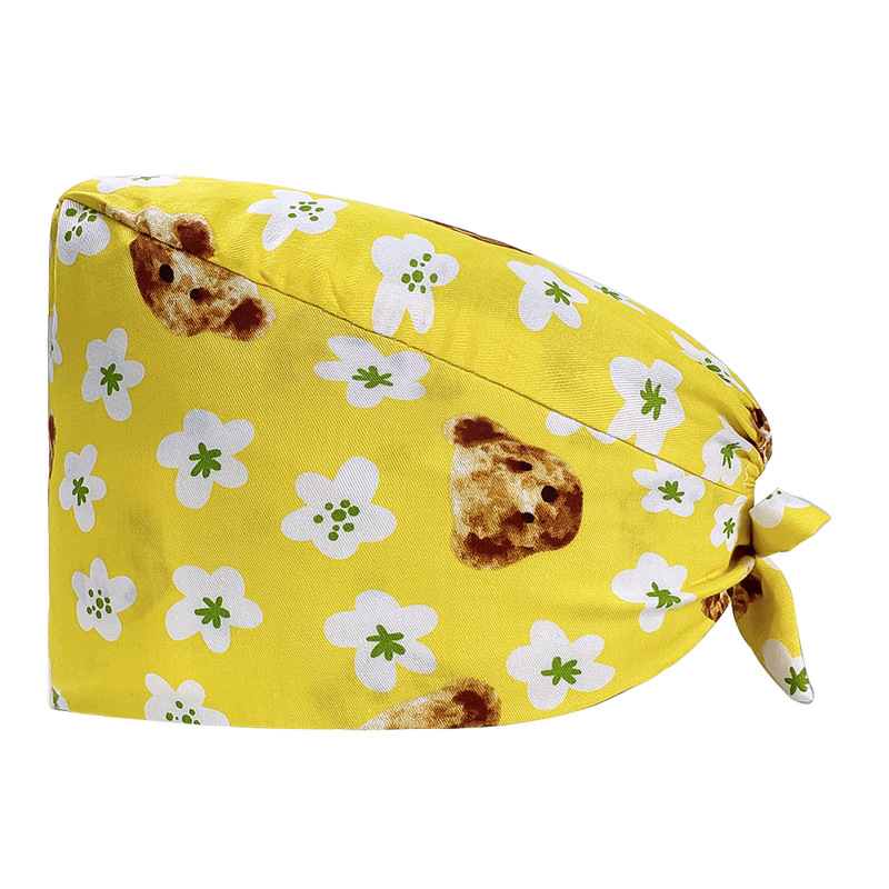 Quirófano sombrero mujer algodón quirúrgico encaje impreso enfermera sombrero nueva hebilla quimioterapia confinamiento masculino oral dental
