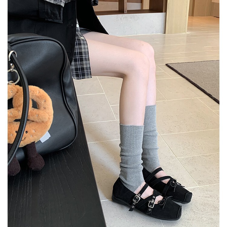 葡萄妈同款现货~ 增高4cm~ 芭蕾风方头增高交叉扣带玛丽珍鞋女|undefined