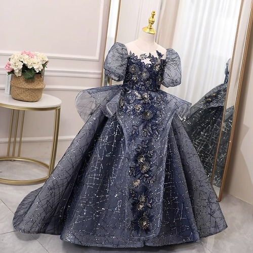 Children's dress princess skirt girl high-end fashion show host solo little girl heavy industry piano performance costume