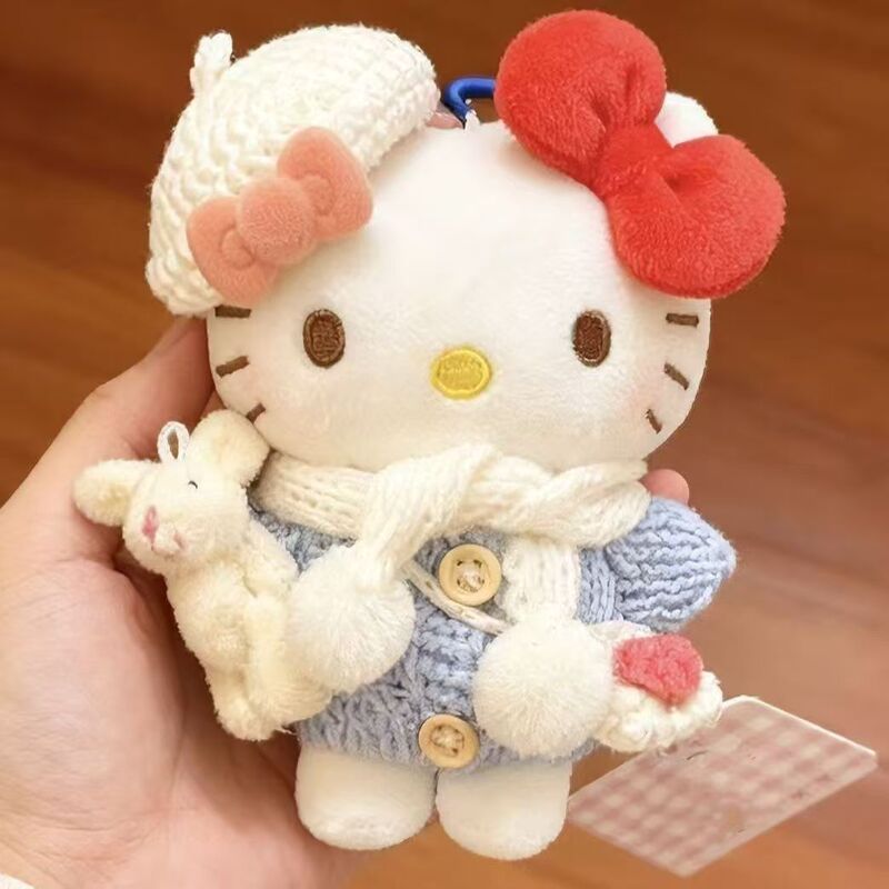 Hello Kitty Heart-Shaped Plush Toy Keychain Pendant Doll Ornament