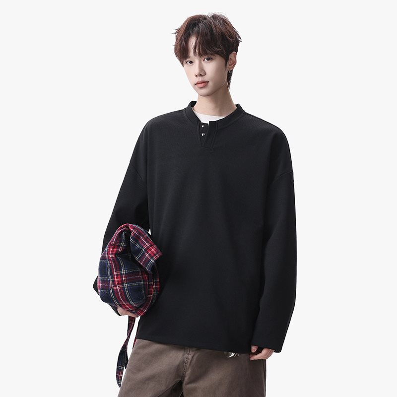 2026 New Sweater Men's Spring And Autumn Teen Heavy Half Zipper Jacket American Trendy Brand With Bottoming Shirt_voghion.com