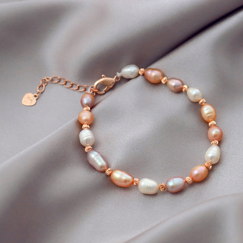 Sweet Heart Shape Alloy Pearl Inlay Rhinestones Women's Bracelets 1 Piece display picture 1