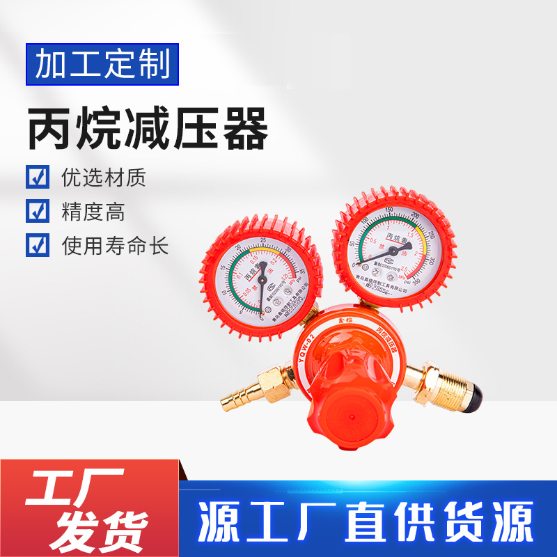 批发丙烷减压器 双表头丙烷压力表减压阀配件普气通用丙烷表
